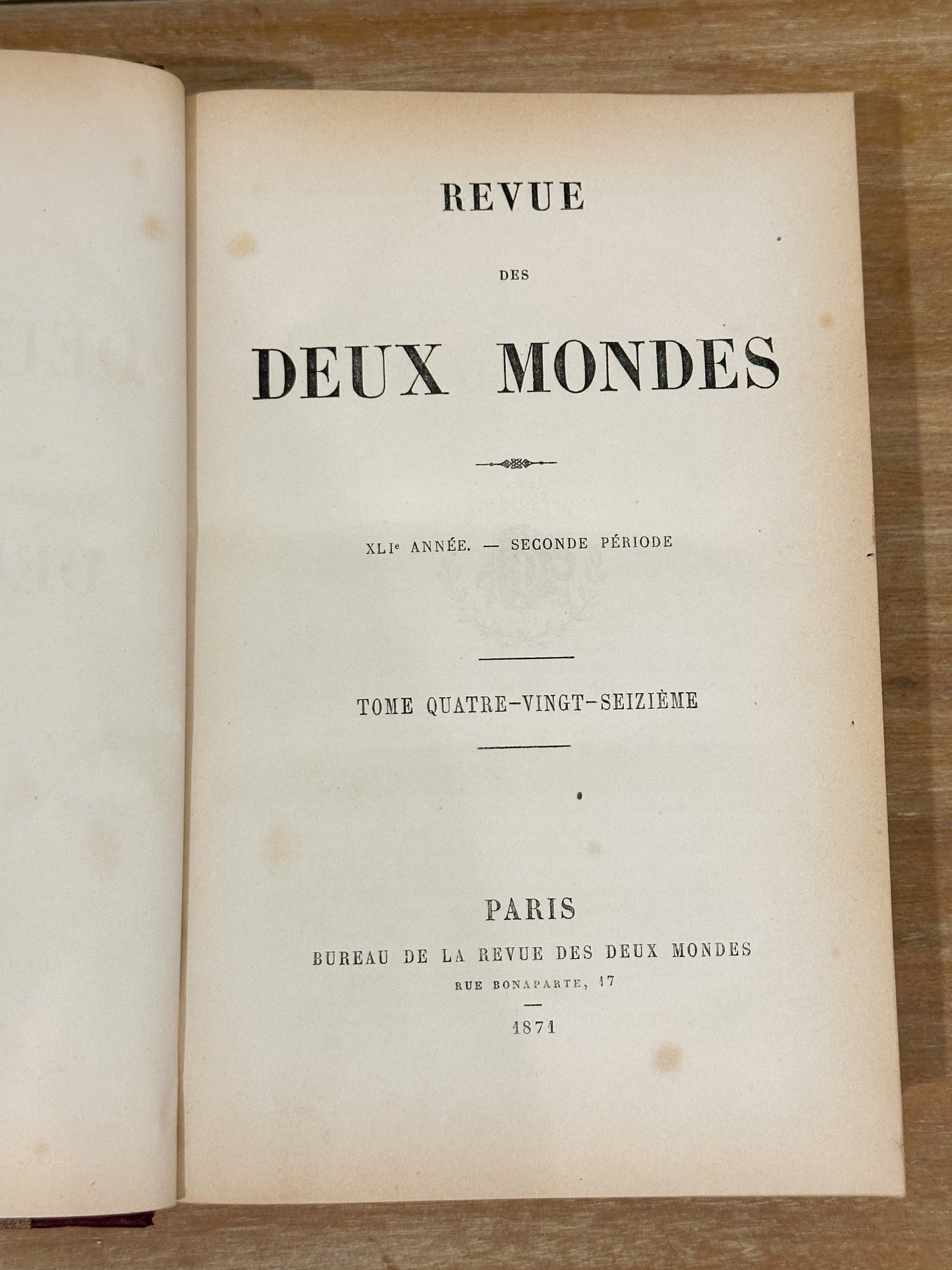 French antique book (Revue Des Deux Mondes)