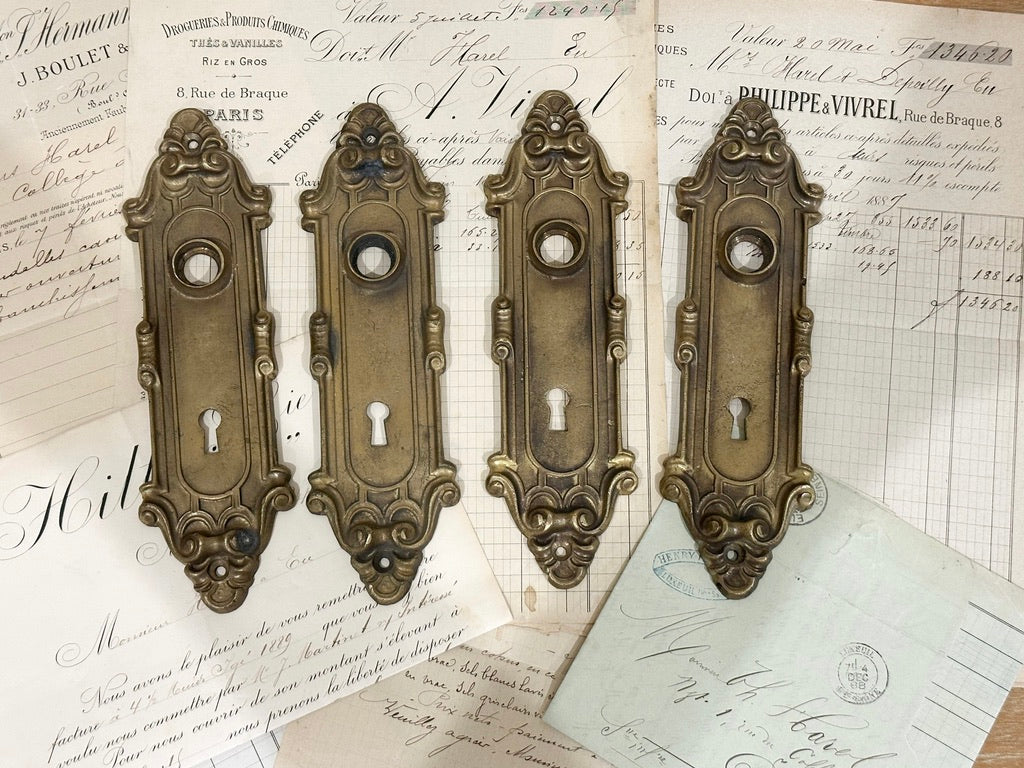 Antique brass door knob covers (Set of 4)