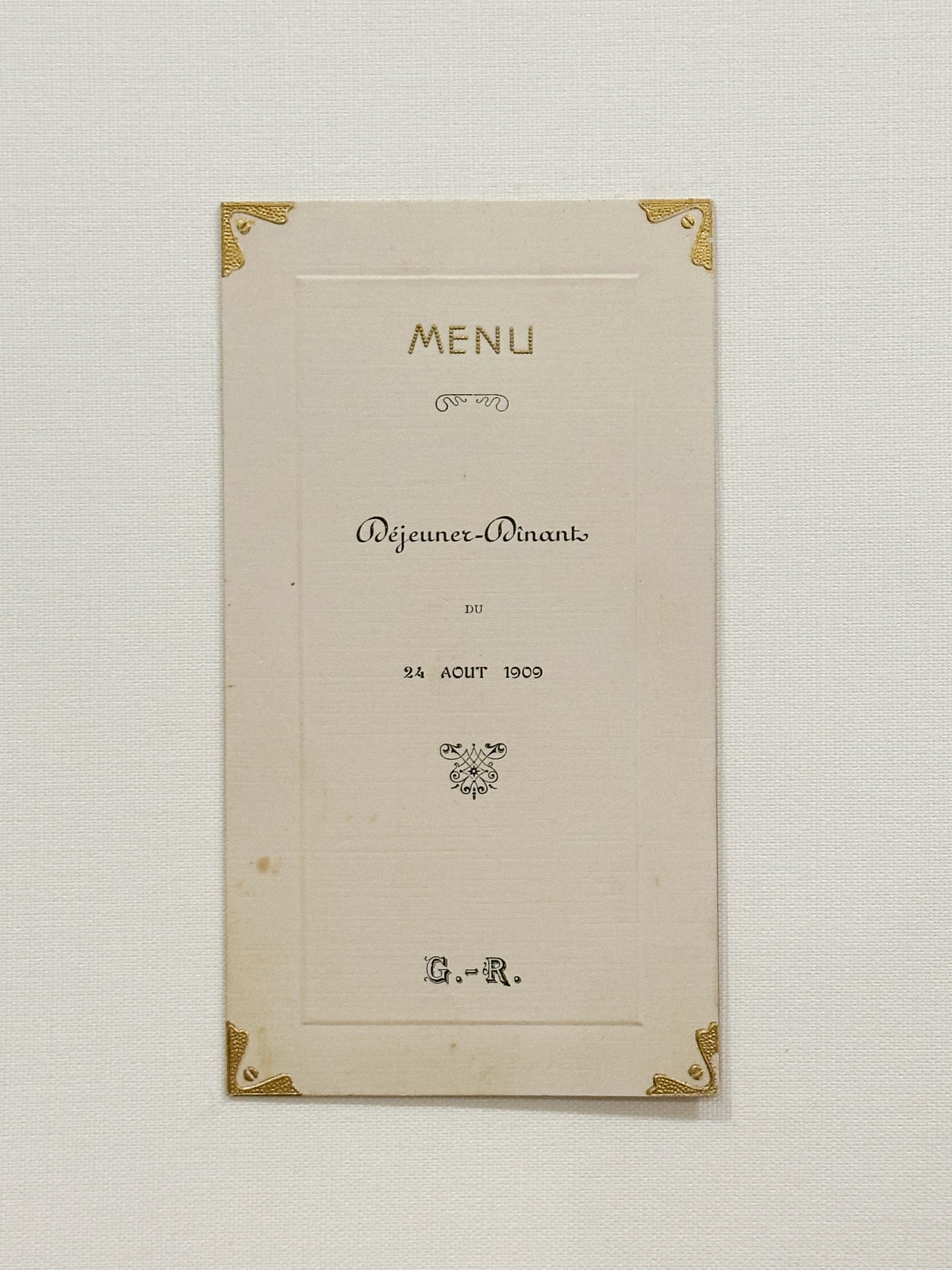 Antique French Menu from 1909