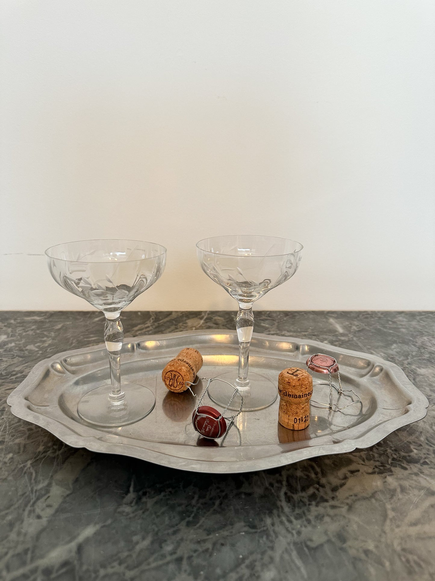 Silver serving tray from Parisian Café