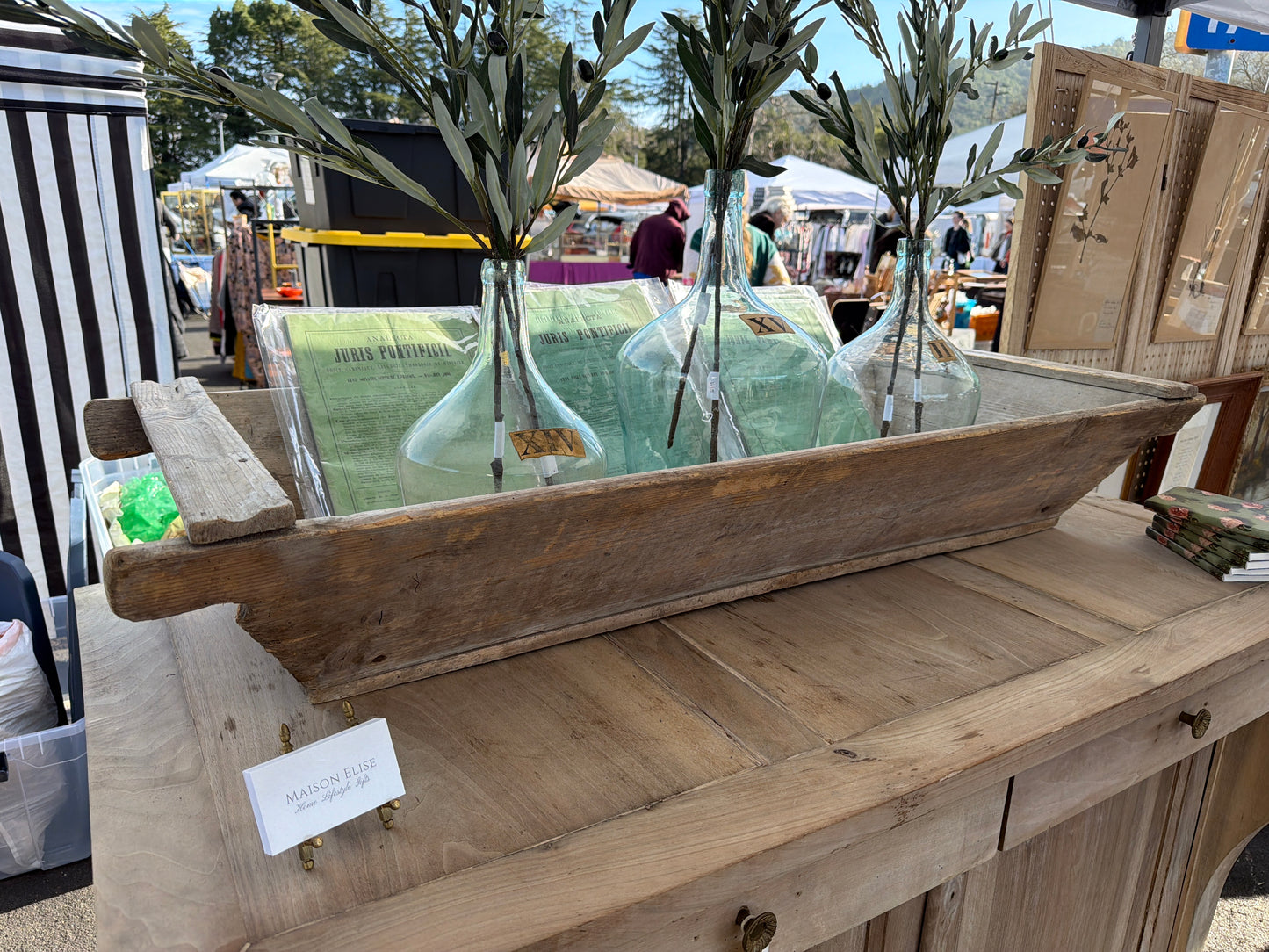 Antique XL dough bowl