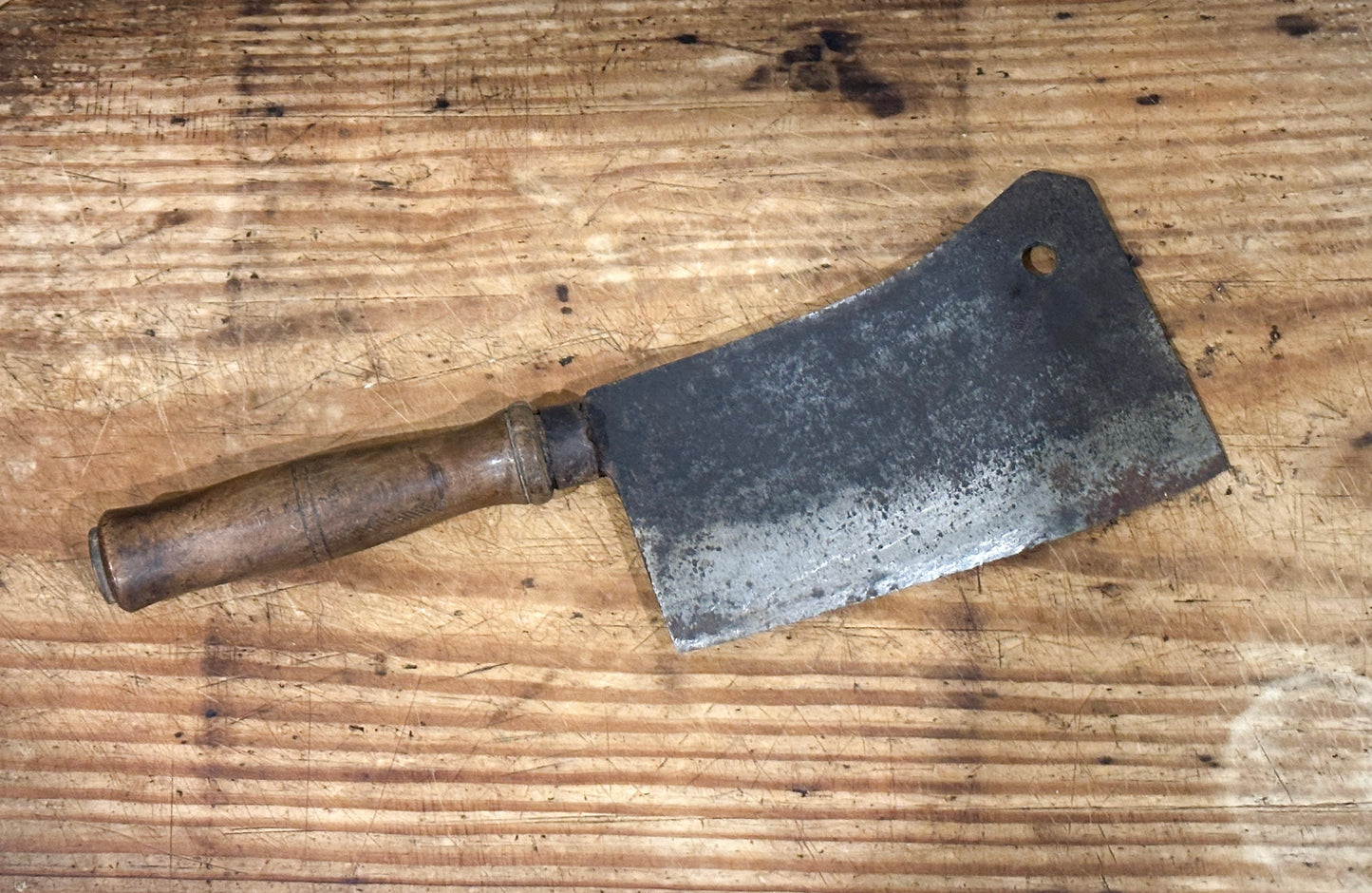 Antique French Cleaver (Dark Brown Handle)