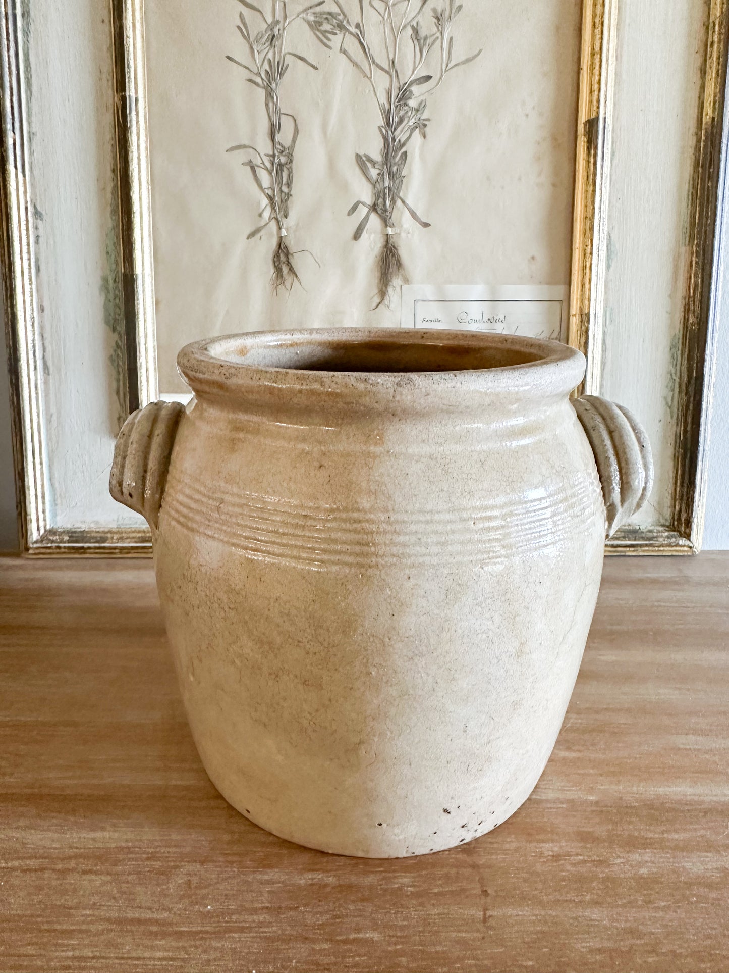 Antique French Stoneware Confit pot