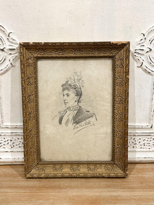 Antique sketch of a woman