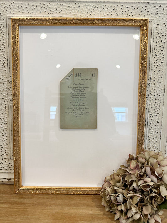 Antique French Menu from 1883
