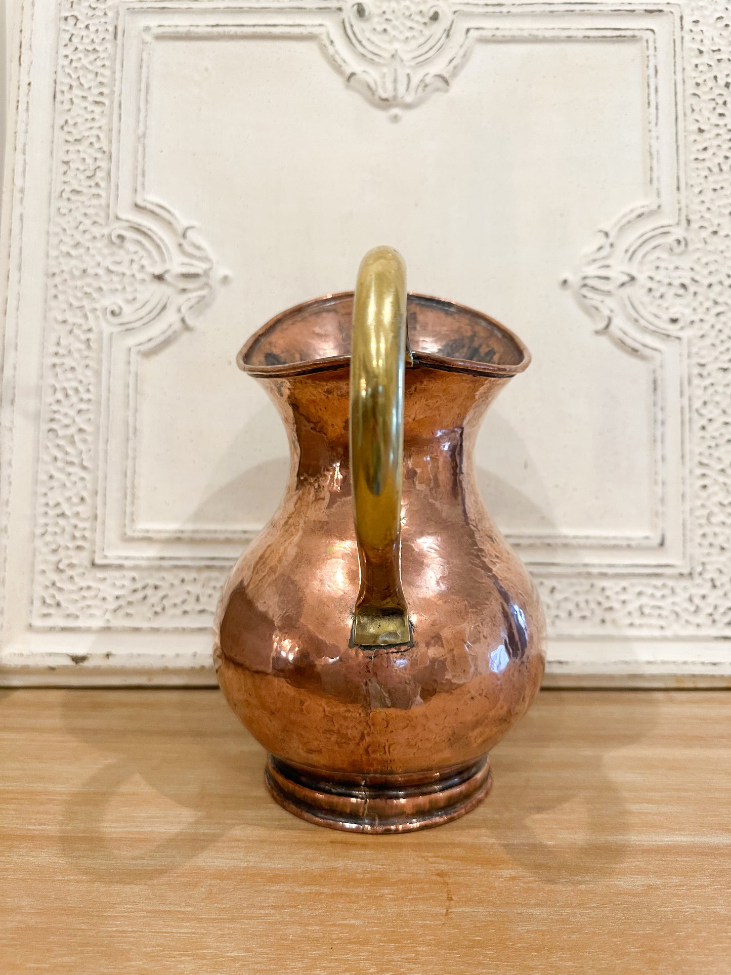 Antique Copper Pitcher with Brass handle