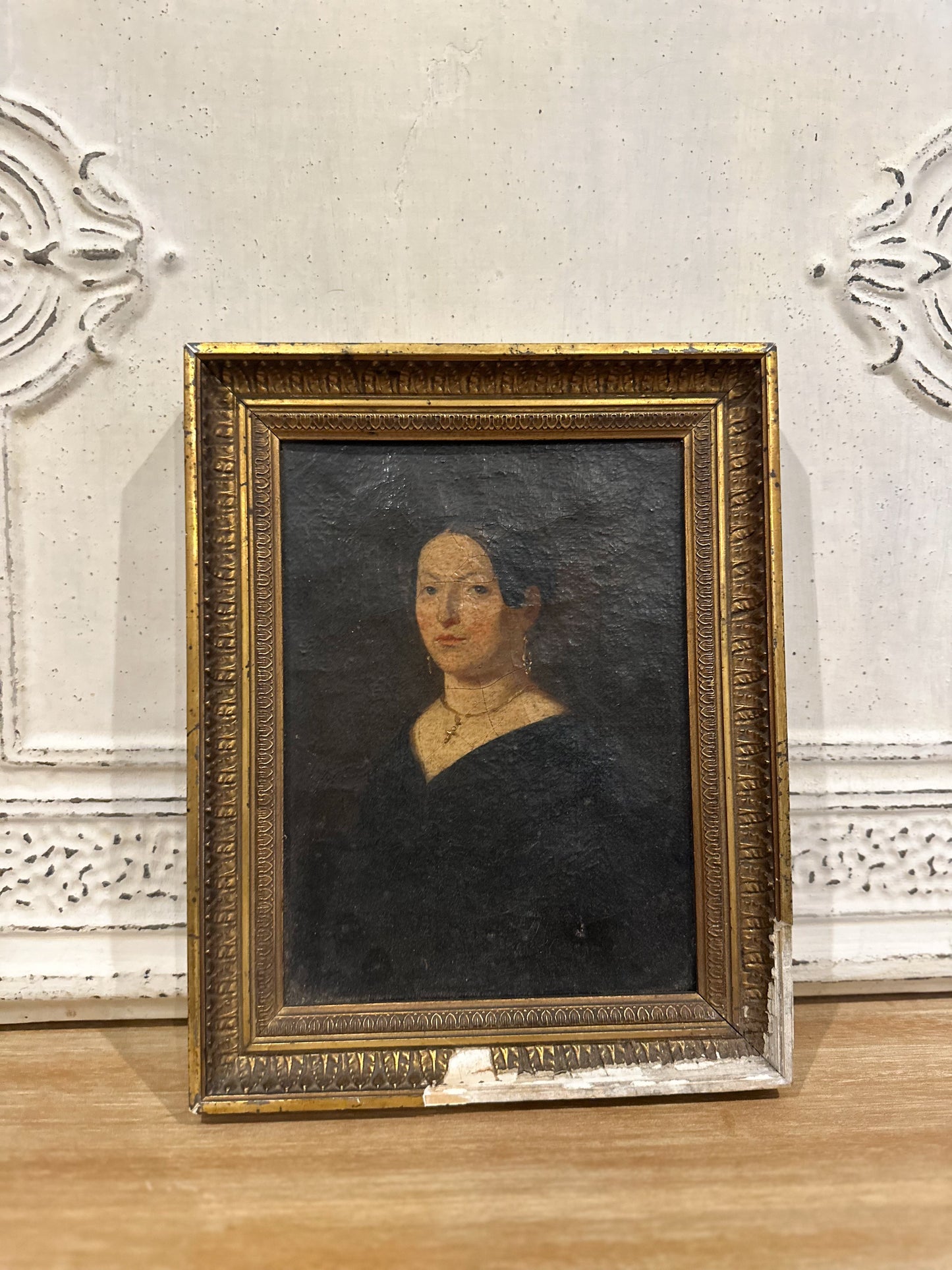 Antique Oil Portrait of Woman