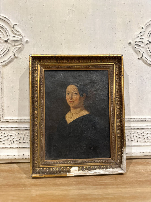 Antique Oil Portrait of Woman