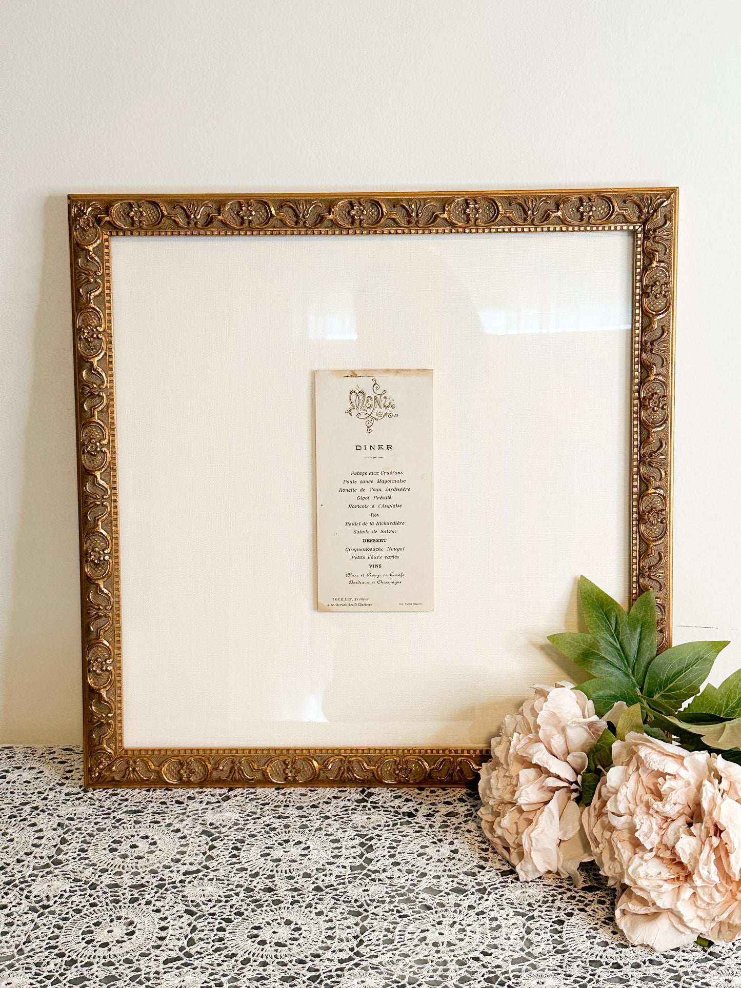 Antique French menu from 1910