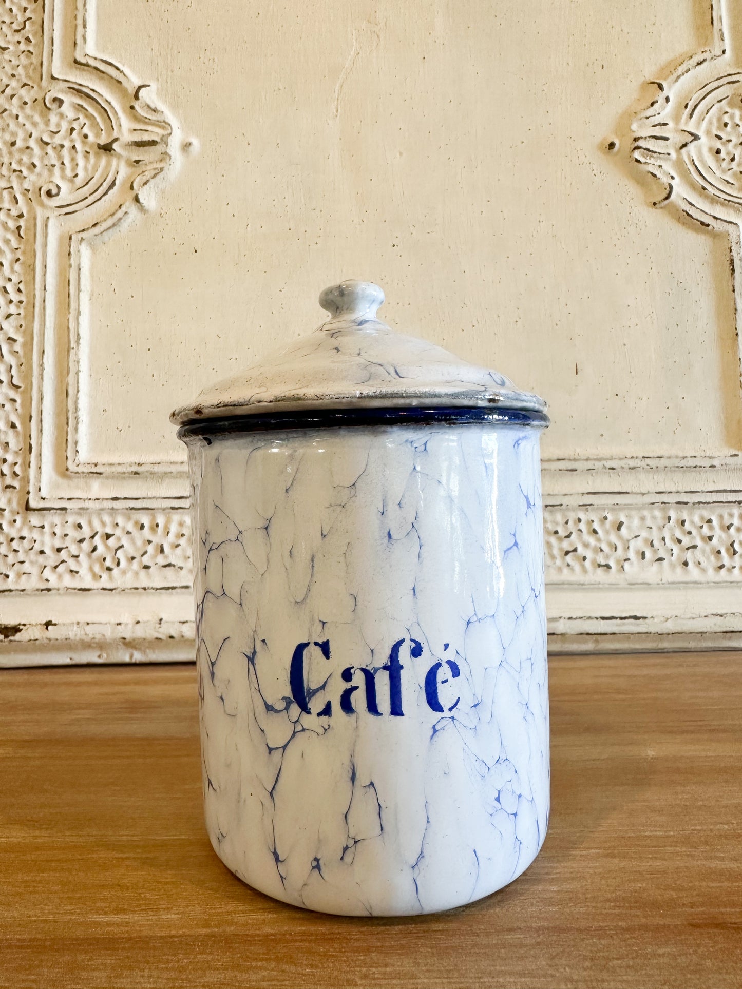 French enamel kitchen canisters (Set of 6)