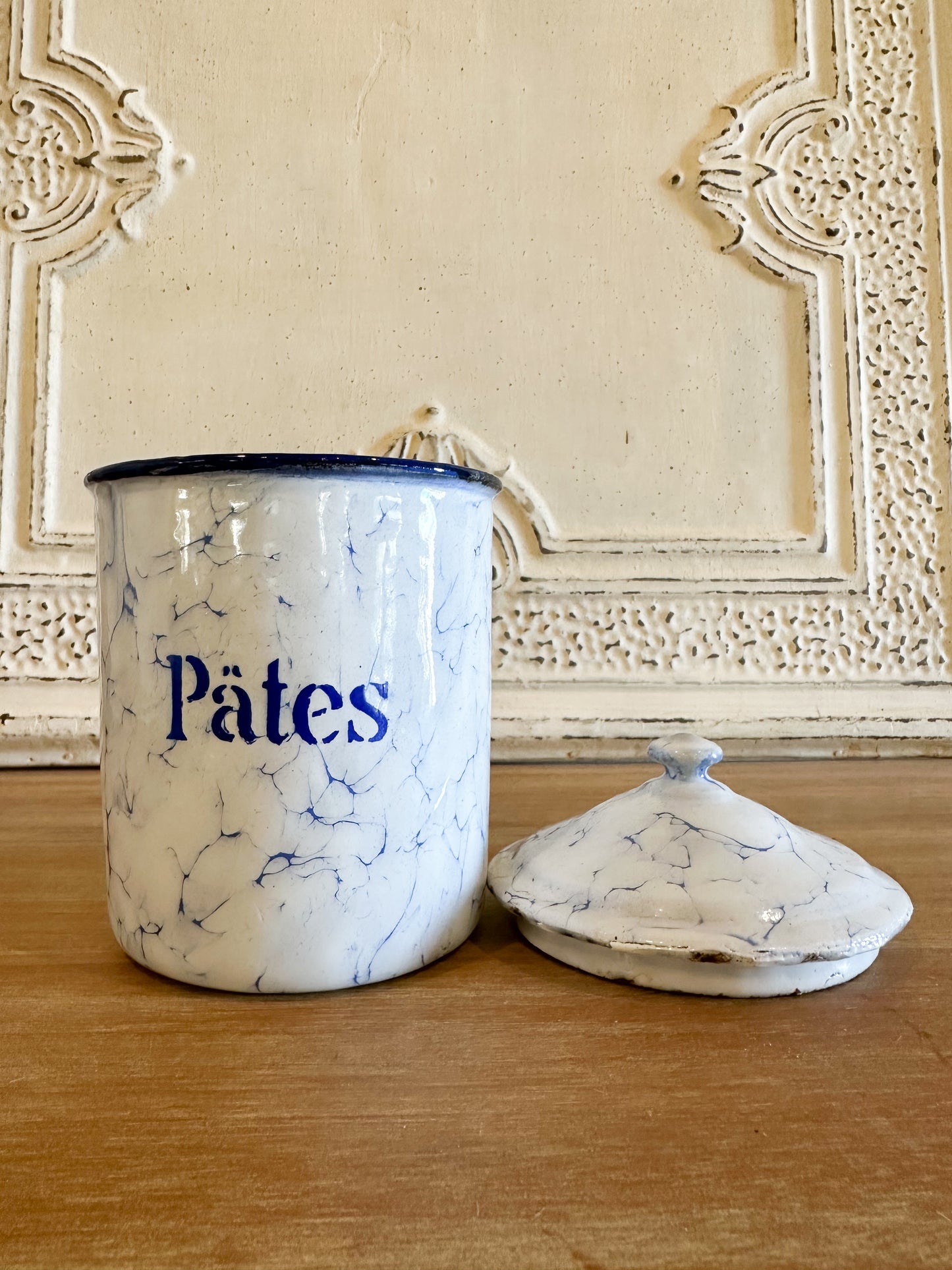 French enamel kitchen canisters (Set of 6)